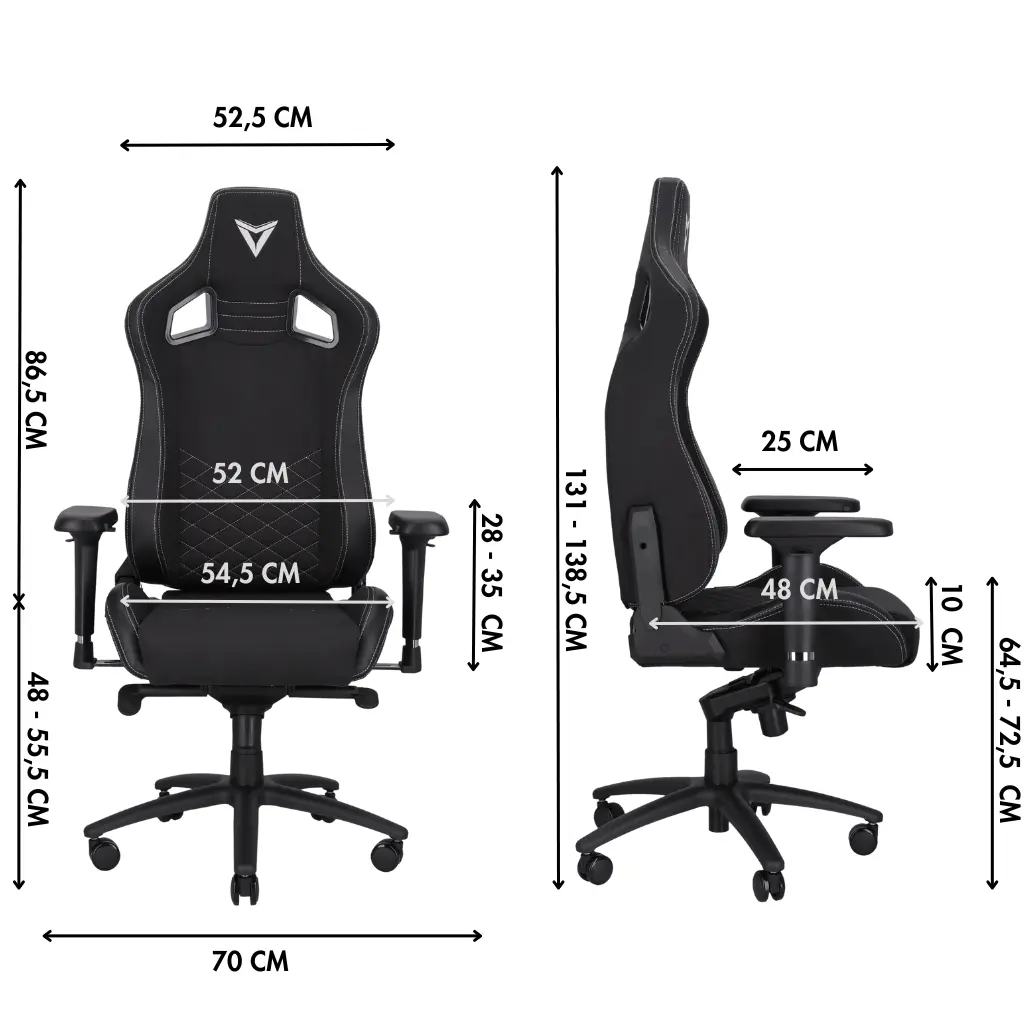 Trigera Two Black Material Dimensions